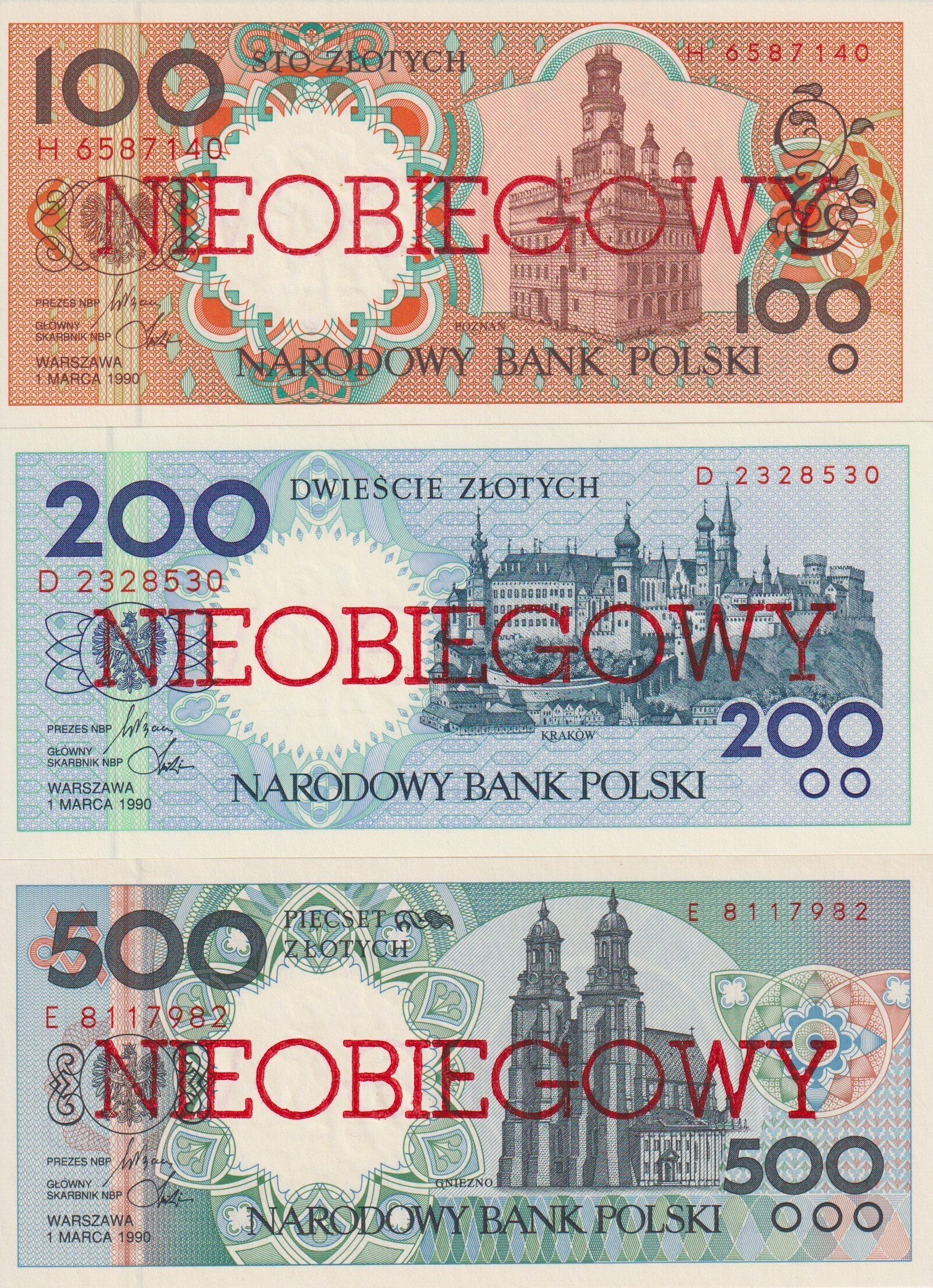 Seria Miasta Polskie 100-500 zł Seria Miasta Polskie 100-500 zł