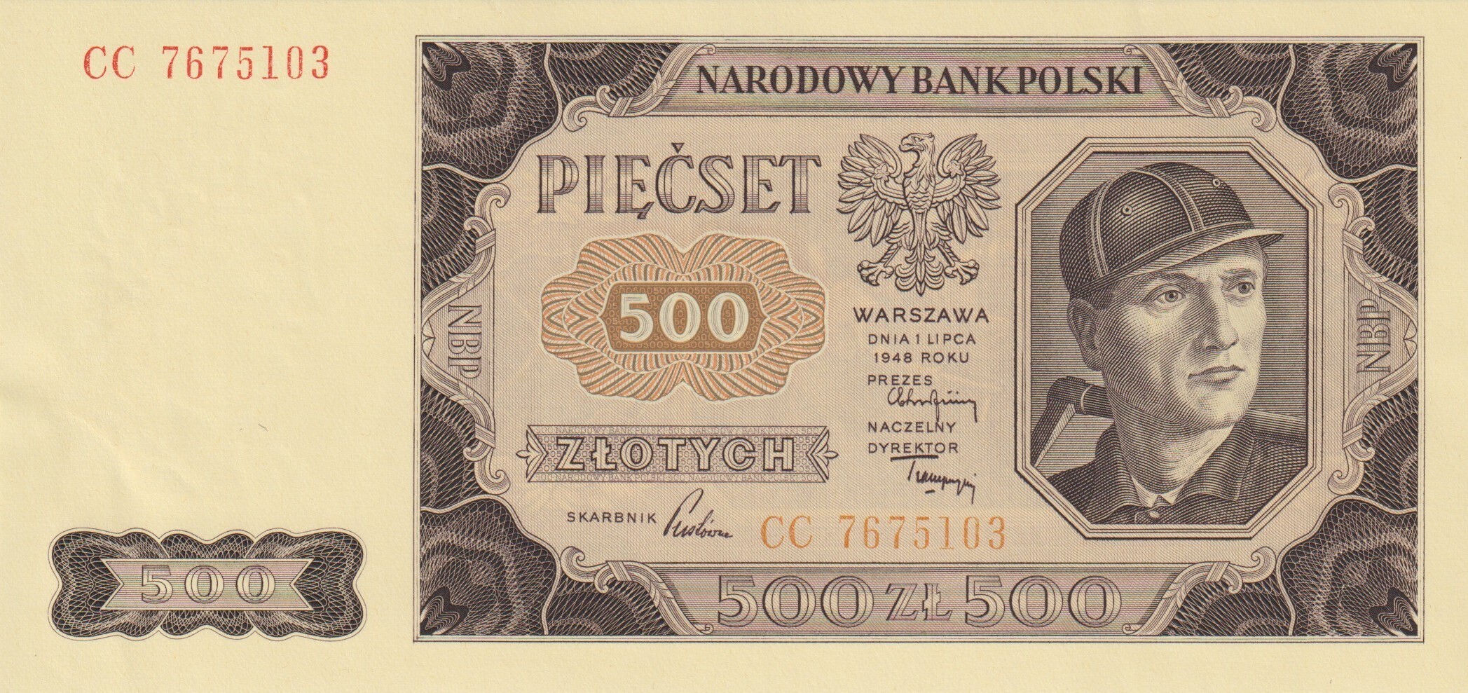 500 zł z 1948 r., czyli tzw. górnik 500 zł z 1948 r., czyli tzw. górnik