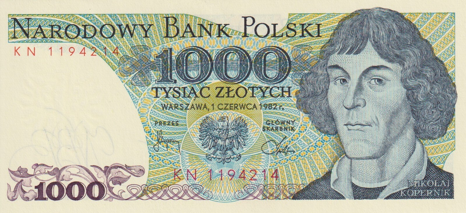 1000 zł z 1982 r. 1000 zł z 1982 r.