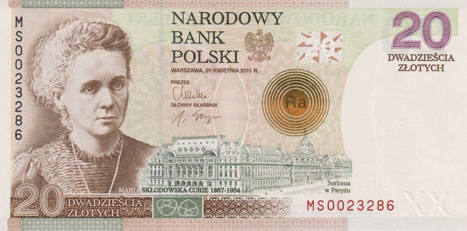 M. Skłodowska-Curie (awers) M. Skłodowska-Curie (awers)