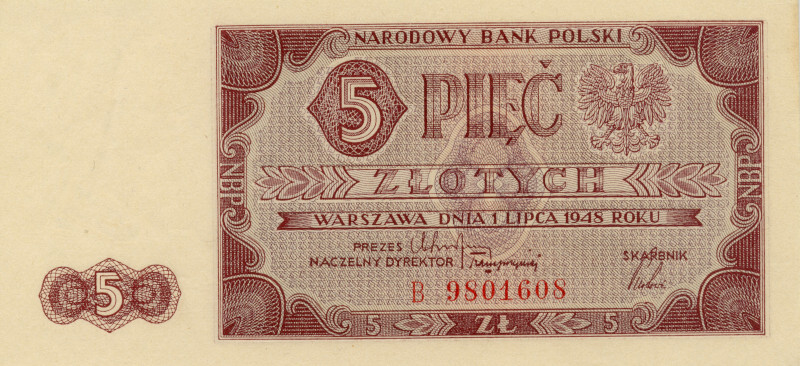5 zł z 1948 r. 5 zł z 1948 r.